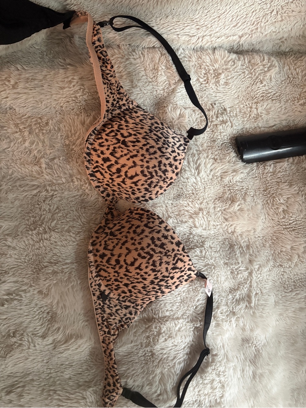 Victoria's Secret Leopard Print Push-Up Bra - Nude and Black